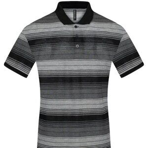 Urban Fitz- SILVERSTONE STRIPE POLO - Mens- Black/Grey